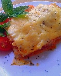 Лазанья с куриным рагу