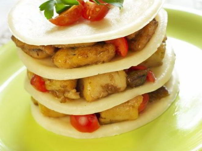 Рецепт лазаний с рыбным филе и грибами