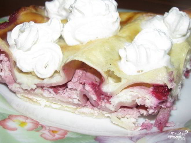 Рецепт лазаний с творогом и ягодами