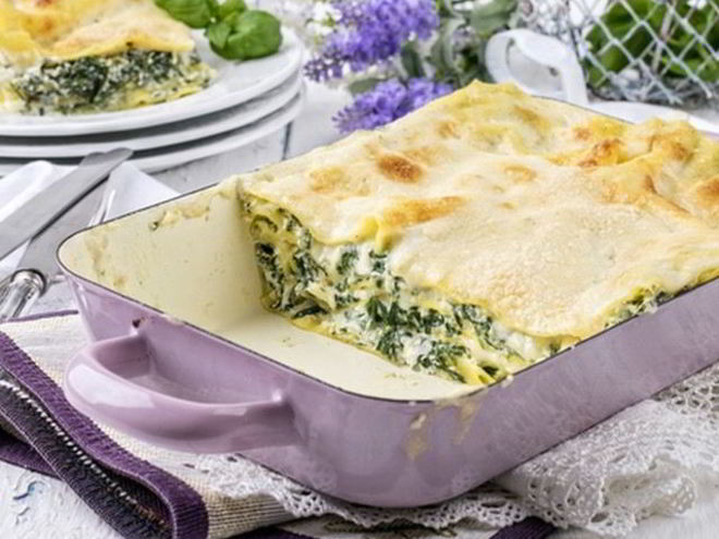 Рецепт лазаний со шпинатом и соусом бешамель