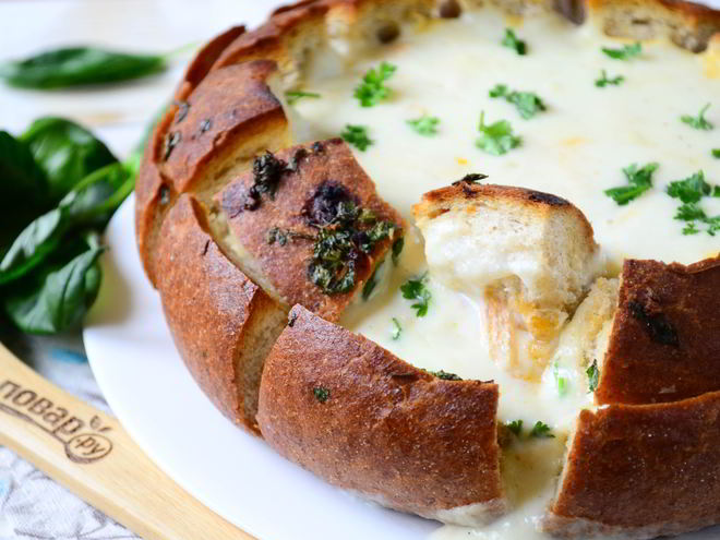 Рецепт лазаний в цветущем хлебе