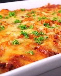 Ленивая мясная лазанья с грибамииз лаваша