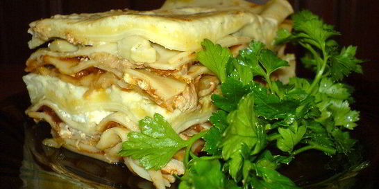 Моя лазанья с овощами, грибами и мясом