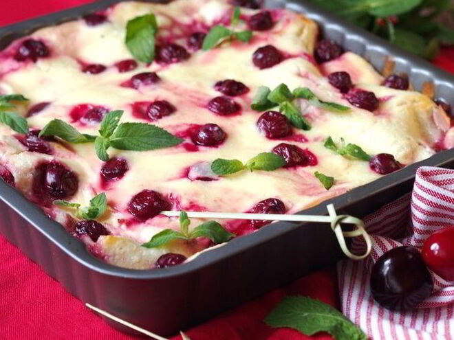 Рецепт ягодно-творожной лазанья