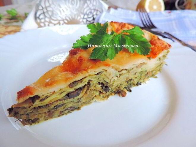 Рецепт зеленой лазанья на лаваше
