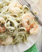 Итальянская паста с креветками в сливочном соусе