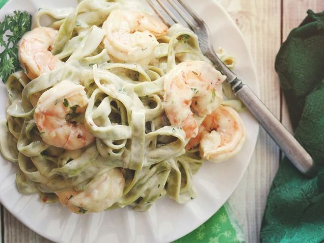 Рецепт итальянской пасты с креветками в сливочном соусе
