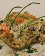 Каннеллони с грибами и креветками под пикантным соусом