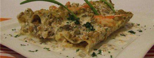 каннеллони с грибами и креветками под пикантным соусом. Шаг 40