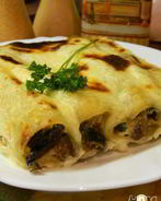 Каннеллони с грибами и творогом
