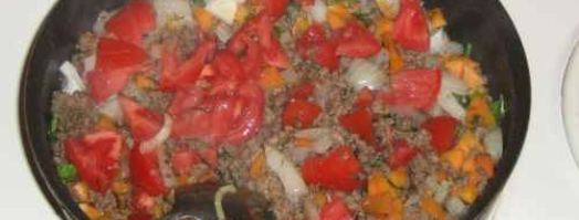 макароны гнезда с мясом и овощами. Шаг 16