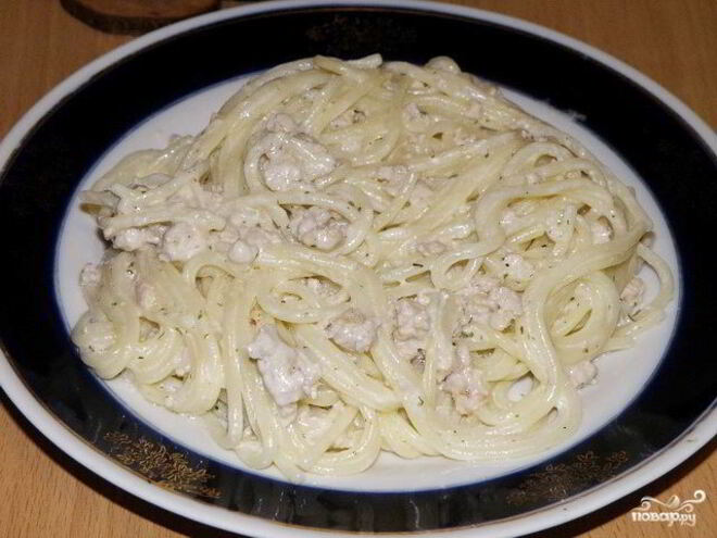 Рецепт макарон с куриным фаршем