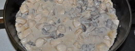 макароны с курицей в сливочно-грибном соусе. Шаг 5