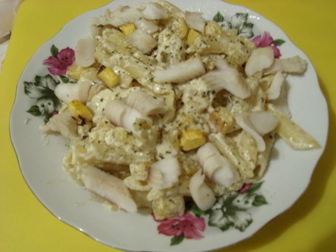 Рецепт макарон с тыквой и треской