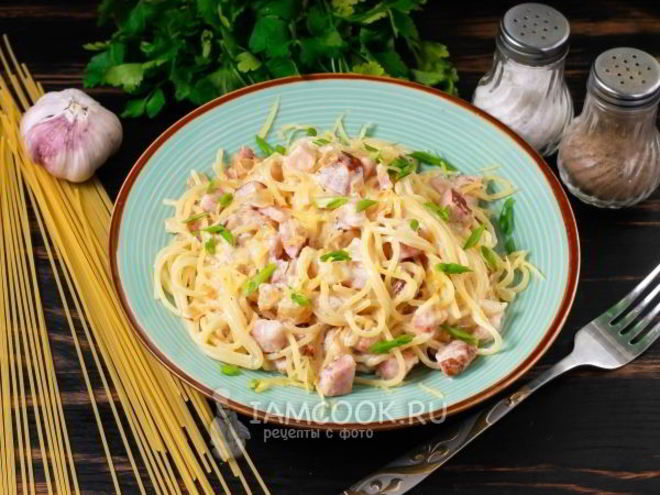 Рецепт пасты карбонара без яиц
