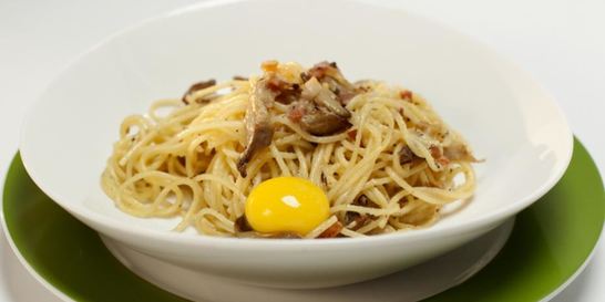 Паста карбонара с грибами