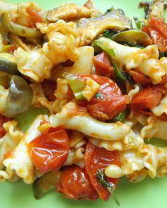 Паста Китайские грузди с томатами и баклажанами