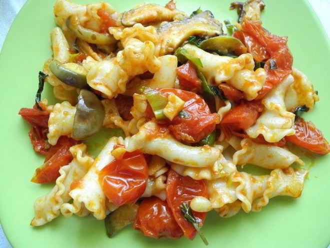 Рецепт пасты китайские грузди с томатами и баклажанами