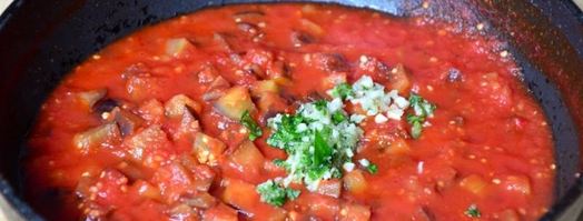 паста с баклажанами в томатном соусе. Шаг 6