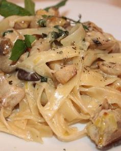 Паста с белыми грибами