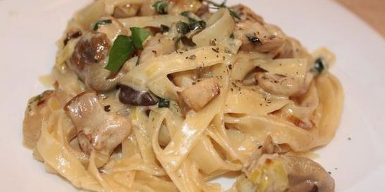 Паста с белыми грибами