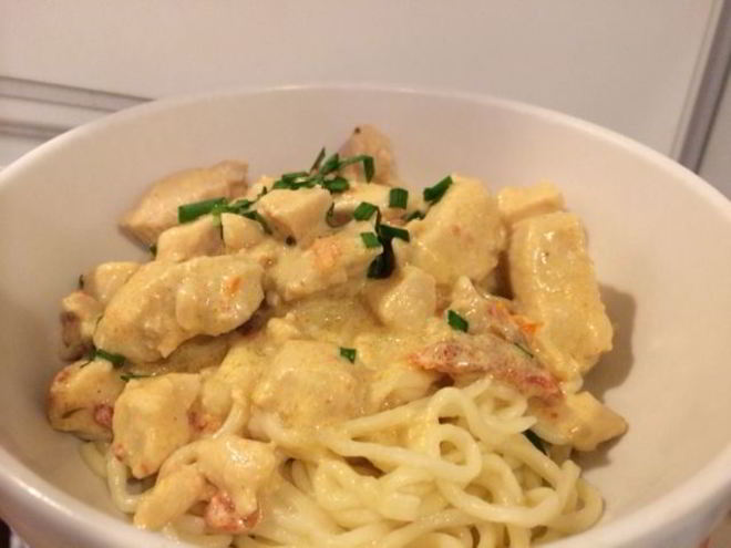 Рецепт пасты с курицей в сливочном соусе