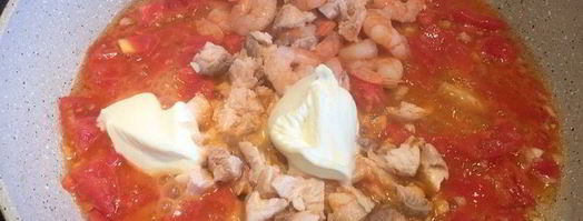 паста с семгой и креветками. Шаг 6