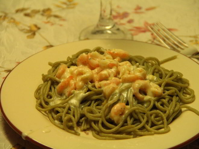 Рецепт сливочной пасты с креветками