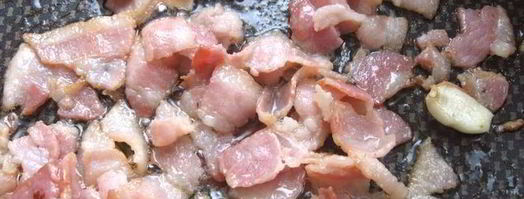 спагетти с базиликом, шпинатом и беконом. Шаг 4