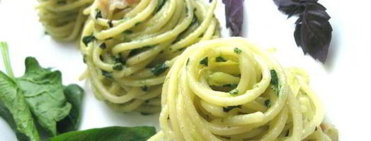 спагетти с базиликом, шпинатом и беконом. Шаг 7