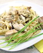 Спагетти с грибами и курицей