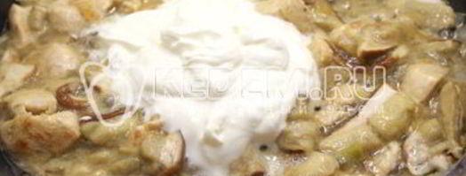 спагетти с грибами и курицей. Шаг 4