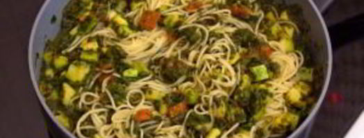 спагетти с кабачками и шпинатом. Шаг 7