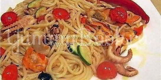 Спагетти с морепродуктами