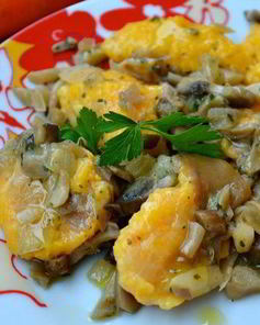 Морковные клецки с грибами