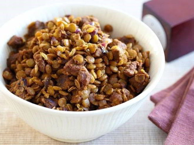 Рецепт баранины в маринаде с чечевицей