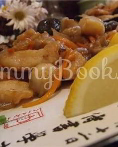 Филе пангасиуса, тушеное с овощами