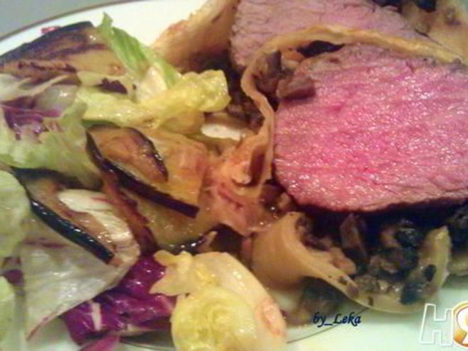 Рецепт говядины с грибами в тесте