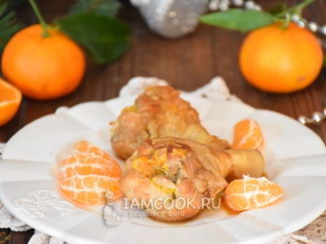 Рецепт куриных голеней с мандаринами