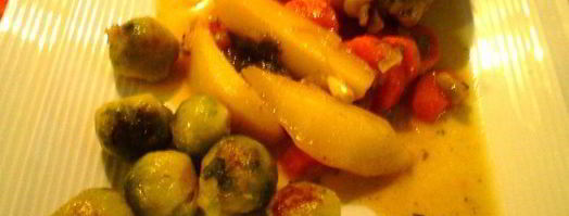 куриные голени с овощами и брюссельской капустой. Шаг 4