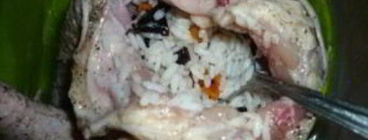 курица, фаршированная рисом и курагой. Шаг 5