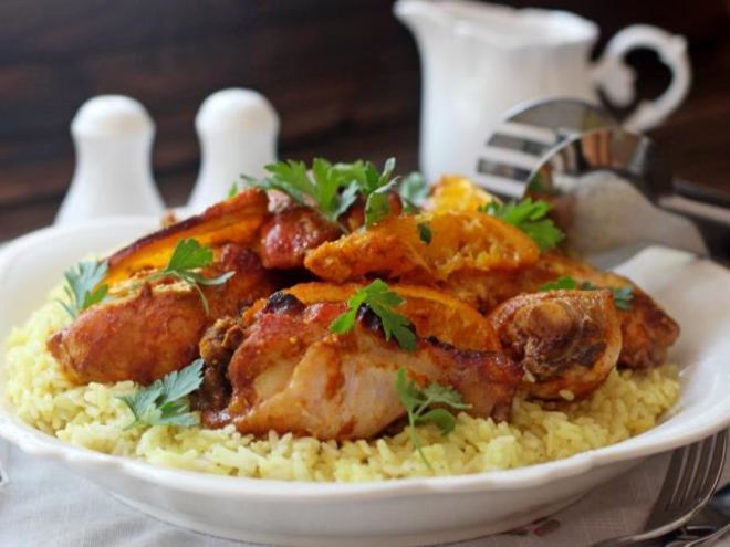 Рецепт курицы с апельсинами