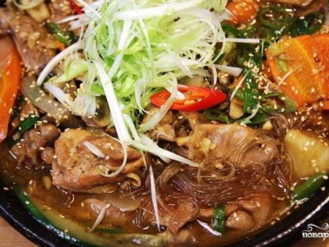 Рецепт курицы с овощами по-корейски