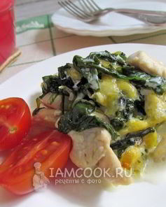 Курица со шпинатом
