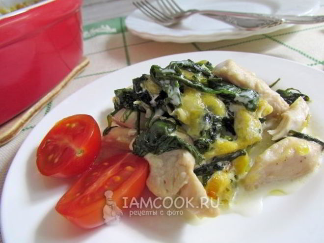 Рецепт курицы со шпинатом