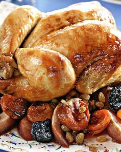 Курица, запеченная с фруктами