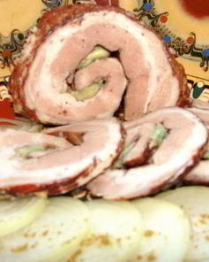 Сало, варенное в луковой шелухе