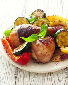 Сочная курица с овощами