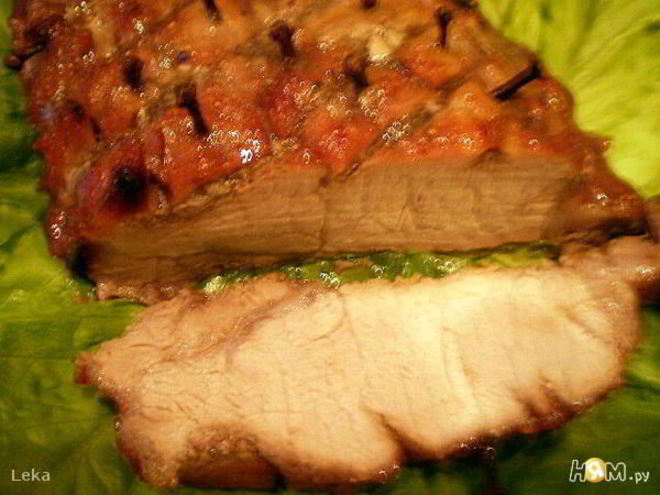 Рецепт свинины в брусничном соусе