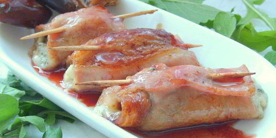 Свиные рулетики с фаршированными финиками